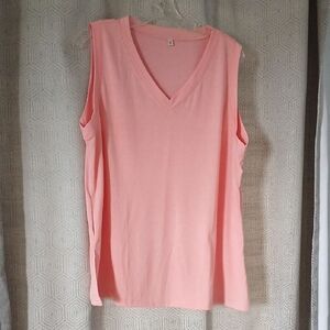 Sleeveless Pink V-Neck Top